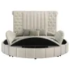 Coaster Fine Furniture 360111Q Sonya - Upholstered Queen Round Storage Bed - Ivory