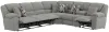 Jackson Furniture Industries 15/36/37/38-28 Quinn - 3 Piece Reclining Sectional With 4 Reclining Seats, Storage Arms, Storage Console With Lights, And Drop Down Table - Nature