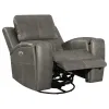 Coaster Fine Furniture 603433PPP Brickston - Triple Power Swivel Glider Recliner - Charcoal