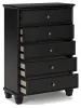 Ashley Furniture B687/31/36/46/56/58/94 Ashley Furniture B687/31/36/46/56/58/94 Lanolee - 6 Pc. - Dresser, Mirror, Chest, California King Panel Bed - Black
