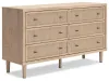 Ashley Furniture B1199/231/36/345/94/91(2) Ashley Furniture B1199/231/36/345/94/91(2) Cielden - 6 Pc. - Dresser, Mirror, Chest, California King Upholstered Bed With Roll Slats, 2 Nightstands - Soft Gray / Beige