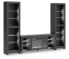 Ashley Furniture W2721W2 Cayberry - 3-Piece Entertainment Center With Electric Fireplace - Black