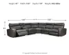 Ashley Furniture 55203S2 Ashley Furniture 55203S2 Samperstone - Zero Wall Recliners With Console 6 Pc Sectional - Gray