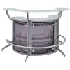 CoasterEssence 100135-S3 Dallas - 3 Piece Curved Freestanding Home Bar Cabinet - Silver