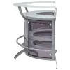 CoasterEssence 100135-S3 Dallas - 3 Piece Curved Freestanding Home Bar Cabinet - Silver