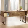 CoasterEveryday 800999 Analiese - 4-Drawer Writing Desk - Rustic Nutmeg