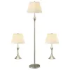 CoasterEssence 901235 Griffin - 3 Piece Floor And Table Lamp Set Brushed Nickel - Brush Nickel