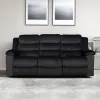 New Classic U1816-30-BLK Willow - Sofa With Dual Recliner - Black