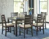 Ashley Furniture D397-425 Rokane - Dining Room Table Set (Set of 7) - Brown