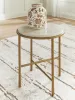 Ashley Furniture T643-6 Ashley Furniture T643-6 Alben - Round End Table - Antique Gold