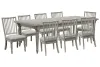 Pulaski Furniture P091240-KIT9 Pulaski Furniture P091240-KIT9 Madison Ridge - Extendable Leg Dining Table With 8 Side Chairs - Bluff Gray