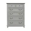 Liberty Furniture 237-BR41 River Place - 6 Drawer Chest - Riverstone White & Tobacco