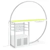 Coaster Fine Furniture 182798 Risley - 2-Door Circular LED Home Bar Cabinet High Gloss - White