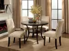 Furniture of America CM3323RT Kaitlin - Round Dining Table - Light Walnut / Beige