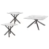 Coaster Fine Furniture 708138-S3 Carvell - 3 Piece Square Coffee And End Table Set - Mirage White