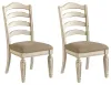 Ashley Furniture D743-01 Realyn - Dining UPH Side Chair (Set of 2) - Ladderback - Chipped White