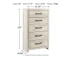 Ashley Furniture B192-46 Cambeck - Five Drawer Chest - Whitewash