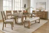 Ashley Furniture D974/35/01(3)/00/60 Ashley Furniture D974/35/01(3)/00/60 Cabalynn - 9 Pc. - Dining Room Table, 6 Side Chairs, Bench, Server - Oatmeal / Light Brown