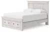 Ashley Furniture PCB1171B4 Ashley Furniture PCB1171B4 Makidern - Queen Panel Storage Bed With Storage Footboard - Whitewash