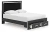 Ashley Furniture PCB3380B4 Ashley Furniture PCB3380B4 Zuraleus - Queen Upholstered Panel Platform Storage Bed - Black