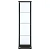 CoasterEveryday 950171 Cyclamen - 4-Shelf Clear Glass Curio Display Cabinet - Black