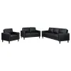 Coaster Fine Furniture 508361-S3 Ruth - 3 Piece Upholstered Track Arm Sofa Set - Black