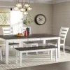 Intercon KA-CH-1650W-GWH-RTA Kona - Dining Bench - Gray / White