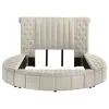 Coaster Fine Furniture 360111Q Sonya - Upholstered Queen Round Storage Bed - Ivory