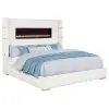 Coaster Fine Furniture 306032KE Tisdall - Upholstered Eastern King Fireplace Bed - Cream