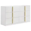 Coaster Fine Furniture 223093 Ines - 6-Drawer Bedroom Dresser Cabinet - White High Gloss