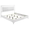 Coaster Fine Furniture 215791KE-S4 Cassia - 4 Piece Eastern King LED Bedroom Set - White High Gloss