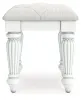 Ashley Furniture PCB1819-01 Kozlani - Vanity Upholstered Stool - White