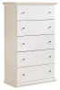Ashley Furniture B139/31/35/46/55/186/91(2) Ashley Furniture B139/31/35/46/55/186/91(2) Bostwick Shoals - 7 Pc. - Dresser, Mirror, Chest, Full Panel Bed With Framed Footboard, 2 Nightstands - White
