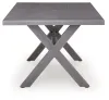 Ashley Furniture PCP418-625 Half Moon Beach - Rectangular Dining Table With Umbrella Option - Gray