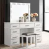CoasterElevations 203507STL Felicity - Upholstered Vanity Stool - Metallic And Glossy White