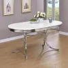 CoasterEveryday 2065 Retro - Oval Wood Top Dining Table - White And Chrome