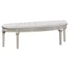 Coaster Fine Furniture 223396 Evangeline - Curved Fabric Upholstered Bench - Silver Oak