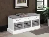 CoasterEssence 501196 Alma - 3-Drawer Storage Bench - White And Weathered Gray