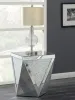 CoasterElevations 722507 Amore - Square Mirrored Acrylic Crystal Side End Table - Silver