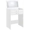 Coaster Fine Furniture 930208 Danbury - 3-Drawer Makeup Vanity & Stool Set - White High Gloss