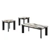 New Classic T3716-3P Strata - Faux Marble 3 Piece Occasional Set (1 Coffee & 2 End Tables) - Black / White
