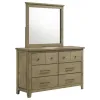Coaster Fine Furniture 207533M Hazlewood - 6-Drawer Bedroom Dresser With Mirror - Vineyard Oak