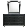 Coaster Fine Furniture 223163M Lorient - 8-Drawer LED Dresser With Mirror - Black