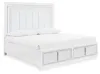 Ashley Furniture B822B4 Chalanna - King Upholstered Storage Bed - White