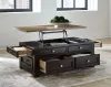Ashley Furniture T734-20 Drazmine - Lift Top Cocktail Table - Brown