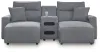 Ashley Furniture 65906S12 Ashley Furniture 65906S12 Modmax II - 3-Piece Power Reclining Sectional With Double Chaise And Audio Console - Salt And Pepper