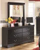 Ashley Furniture B128/31/36/63/62/82/92(2) Ashley Furniture B128/31/36/63/62/82/92(2) Huey Vineyard - 7 Pc. - Dresser, Mirror, Twin Sleigh Bed, 2 Nightstands - Black