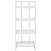 CoasterEssence 803402 Ember - 4-Shelf Bookshelf White High - Gloss And Chrome