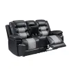 New Classic U7005-25P1-BKG New Classic U7005-25P1-BKG Nikko - Console Loveseat With Power Footrest - Black / Gray