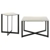 Coaster Fine Furniture 707698-S2 Tobin - 2 Piece Marble Top Coffee And End Table Set - White